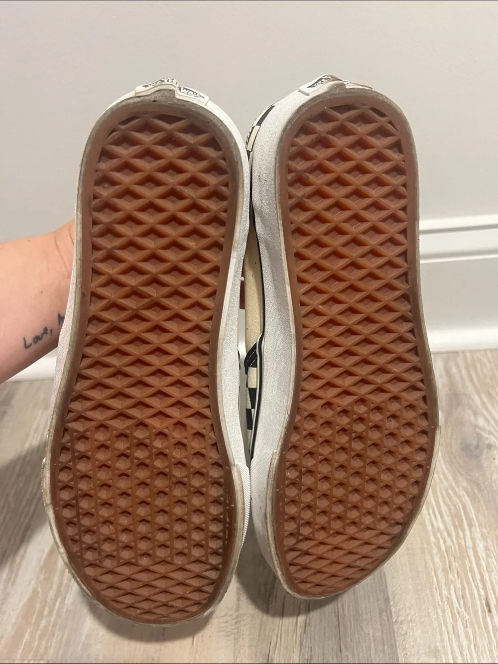 Vans Checkerboard Slip-On Sneakers in Black and Cream Size 10